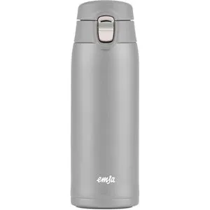 Emsa Isolierbecher Travel Mug Light, 400 ml, hält 8h warm, Edelstahl doppelwandig, silber