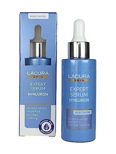 Lacura Skin Expert Serum Hyluron 30 ml - Tagespflege mit intensiv feuchtigkeitsspendendem Hyaluron, ideal für strahlende und glatte Haut.