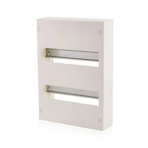 Sicherungskasten Weiß ohne Tür Aufputz 2-reihig 24 TE IP30 63A für Innenräume