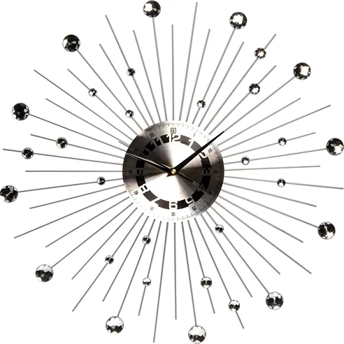 Metall Wanduhr mit Strasssteinen 50 cm