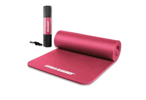 Muawo Fitnessmatte - extra dicke 15 mm Yogamatte mit Tragegurt - Sportmatte mit 15 mm Dicke für besten Gelenkschutz, rutschfest und wasserundurchlässig, ideal für Workout und Yoga, auch für Kinder geeignet.