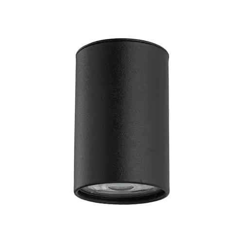 Schwarze Deckenleuchte Metall GU10 Spot 5 cm - Deckenleuchte aus Metall in Schwarz, ideal für akzentuierte Beleuchtung in Wohnräumen. Kompakte Bauart ermöglicht individuelle Anordnung mehrerer Leuchten.