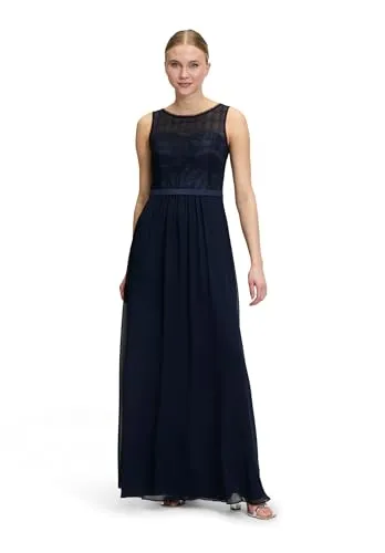 Vera Mont Damen Abendkleid mit Spitze Night Sky, 36 - Elegantes Abendkleid für Damen, mit schwingendem Schnitt und edler Spitze, perfekt für festliche Anlässe.