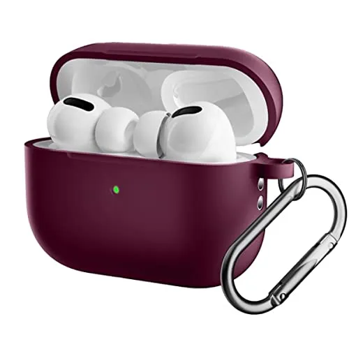 CoverKingz Hülle kompatibel mit AirPods Pro 2 - Silikon Schutzhülle Cover - Case Tasche Weinrot