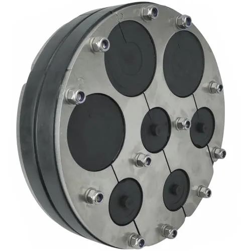 WITTKOWARE 200mm Mauerdurchführung (DN200 Ringraumdichtung), für bis zu 7 Kabel/Rohre (3X 25~50mm, 4X 5~32mm)