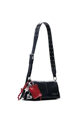 Desigual Galaxy Naron Umhängetasche Schwarz - Stylische Umhängetasche für Damen, ideal für Freizeit. Verstellbarer Trageriemen und robuster Reißverschluss sorgen für Komfort und Sicherheit.