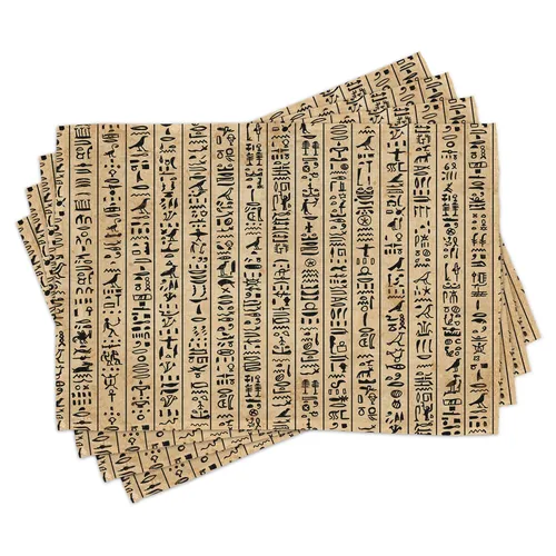 Tischset Platzset 4er Set Ancinet Hieroglyphs in schwarz von Abakuhaus