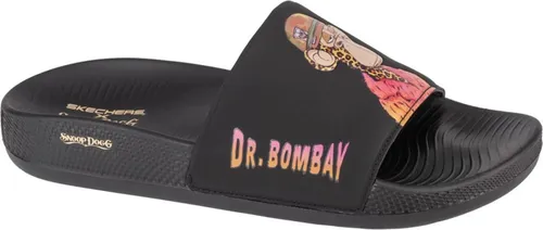 Skechers Snoop Dogg Hyper Slide - Dr Bombay 251015-BBK - Schwarz - 42,5 - Wanderschuhe für Herren, stylische Badelatschen mit Slip-On Design, ideal für den ganzjährigen Einsatz und bequemes Tragen.