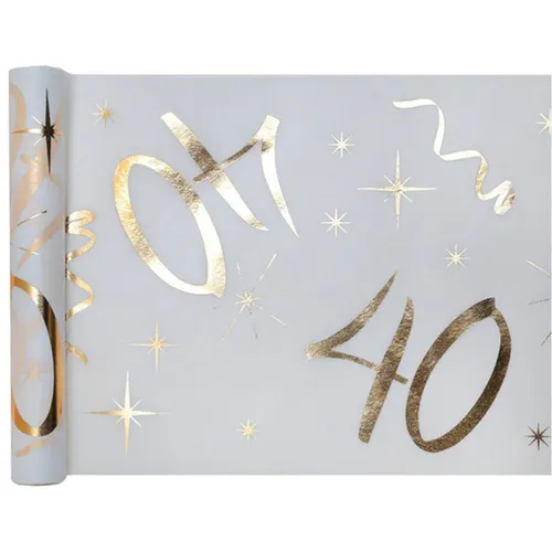 Tischläufer,Tischdeko, 40. Geburtstag ,Metallic, 5m x 30cm 1qm=5,33 EUR