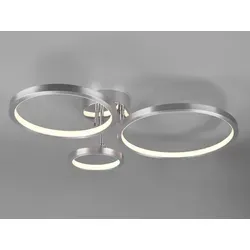 meineWunschleuchte LED Deckenleuchte mit Dimmfunktion, 71cm - Moderne LED Deckenleuchte mit 3 schwenkbaren Ringen, dimmbar über Schalter. Ideal für Wohnzimmer, Schlafzimmer oder Flur, sorgt für individuelle Beleuchtung und effiziente Lichtverteilung.