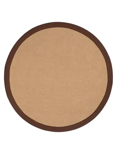 carpetfine Sisalteppich Rund Braun Ø 160 - Teppiche, hochwertiger und langlebiger Sisalteppich aus 80% Jute, ideal für Fußbodenheizung, sorgt für eine behagliche Atmosphäre in Wohn- und Schlafzimmer.