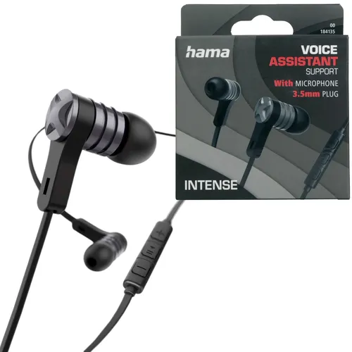 Hama In-Ear Headset 3,5mm Klinke Alu Ohrhörer Kopfhörer Mikrofon Fernbedienung