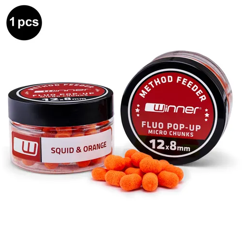 Method/Feeder Fluo Pop-Up Micro Chunks 20g Tintenfisch & Orange