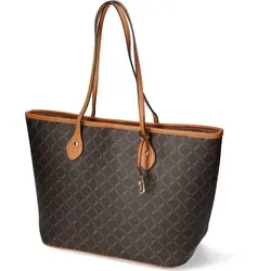 L.CREDI Filiberta Shopper Tasche 46 cm - Elegante Handtasche mit Allover-Logoprint, ideal für City-Ausflüge. Großes Hauptfach mit Reißverschlussfach für Wertsachen, aus feinem Kunstleder gefertigt.