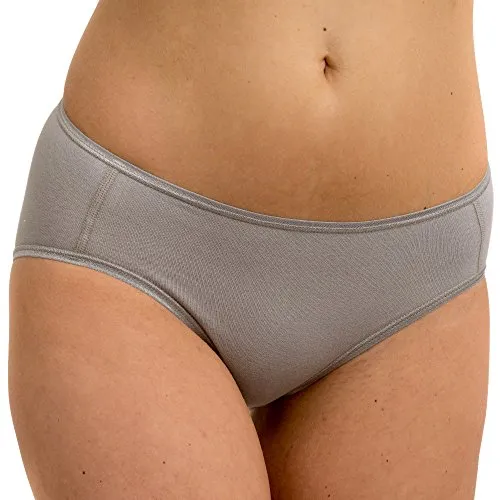 HERMKO 5031 3er Pack Damen Midi-Slip aus 95% Baumwolle + 5% Elastan, Farbe:grau, Größe:44/46 (L)