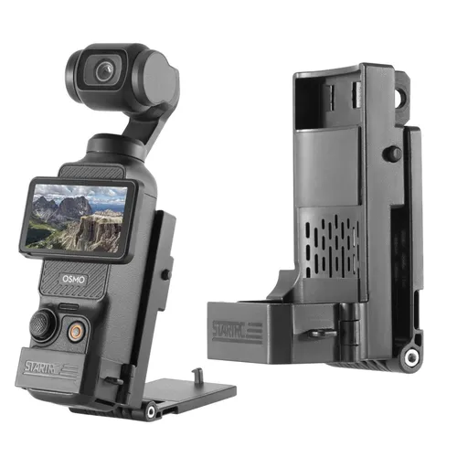 DJI Osmo Pocket 3 Faltbare Magnetische Halterung Schwarz - Robuste und kompakte Halterung für DJI Osmo Pocket 3. Mit magnetischer Befestigung und Stativ-Kompatibilität ideal für kreative Aufnahmen. Leicht und einfach zu transportieren.