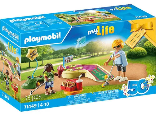 PLAYMOBIL myLife 71449 Minigolf - Nachhaltiges Spielzeugset mit Golfschläger und Bällen, ideal für kleinen Spielspaß und einfache Reinigung