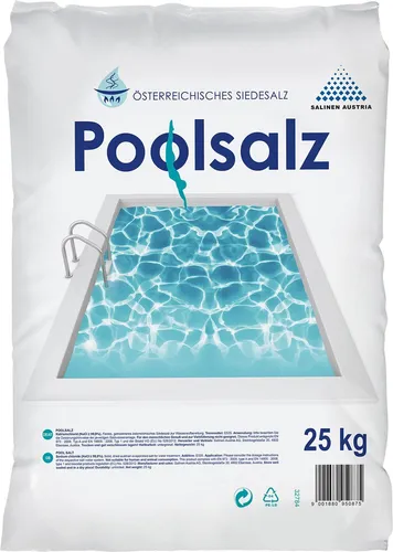 Salinen Poolsalz 25 kg aus Österreich Salzelektrolyse Dosierung für Chlor