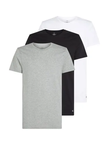 Calvin Klein Underwear T-Shirt S/S CREW NECK 3PK - 3er-Pack mit Logostickerei - Herren-Shirts, 3er-Pack aus 100% Baumwolle mit stilvoller Logostickerei, ideal für lässige Looks und hohen Tragekomfort.