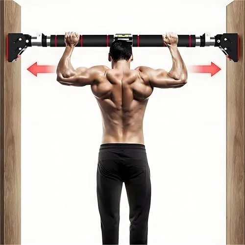 HAKENO Verstellbare Klimmzugstange Türrahmen– Keine Schrauben verstellbare Breite 丨Stabiles Türreck mit Traglast bis zu 200kg – mit verlängerten Handgriffen ohne Bohren