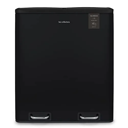 Les Collectors Treteimer N°910 – 60 L Mülltrennung - Haushaltszubehör mit 2 Fächern (30 L je Fach), geräuschlosem Deckel und abnehmbaren Innenbehältern für einfache Reinigung und optimale Hygiene.