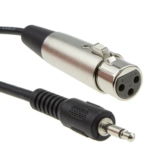 Produktbild kenable 3,5 mm Mono Klinkenstecker PC/Laptop Zum XLR Weiblich Mixer/Speaker Kabel 3 m [3 Meter/3m]