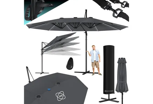 KESSER Doppelsonnenschirm 4,6m x 2,7m Ampelschirm in schwarz von Kesser