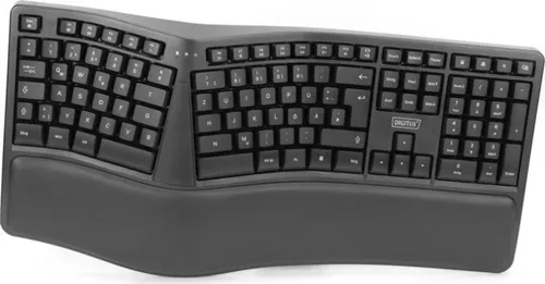 Digitus Ergonomische Tastatur, kabellos, 2,4 GHz - Tastaturen & Keypads, unterstützt ergonomisches Tippen für mehr Komfort und weniger Belastung während der Arbeit.