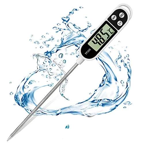 Grillthermometer - Ultraschnelles Fleischthermometer mit LCD Bildschirm - Bratenthermometer mit 3s Sofortauslesung, präzise Temperaturmessung und antibakterieller Edelstahlsonde für sicheres Kochen und Grillen.