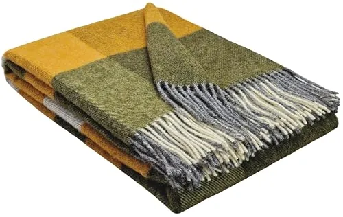 STTS International Wolldecke 100% Schurwolle in gelb von STTS International