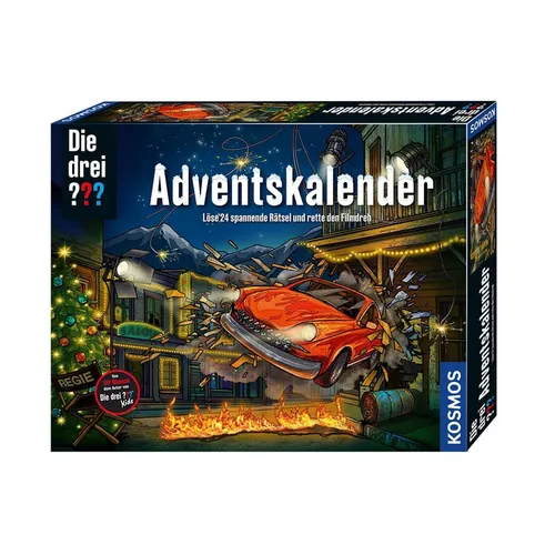 KOSMOS Die drei ??? Adventskalender - Adventskalender für Kinder ab 8 Jahren, mit spannenden Krimi-Detektiv-Spielen und Überraschungen für die ganze Familie.