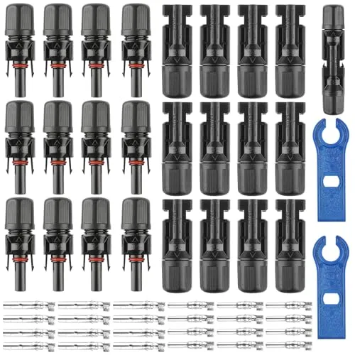 MXTIMWAN 12 Paar Solarpanel Stecker, Männlich/Weiblich Solarpanel Stecker, Wasserdicht, Solar Stecker Set mit 2 Schraubenschlüssel für 2.5/4/6 mm² Solarpanel PV Kabel