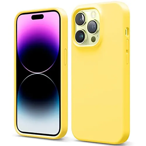 CoolGadget TPU Handyhülle für iPhone 14 Pro Silikonhülle, farbige TPU Soft Case mit Grip-Oberfläche, kompatibel mit iPhone 14 Pro (6,1 Zoll), Gelb