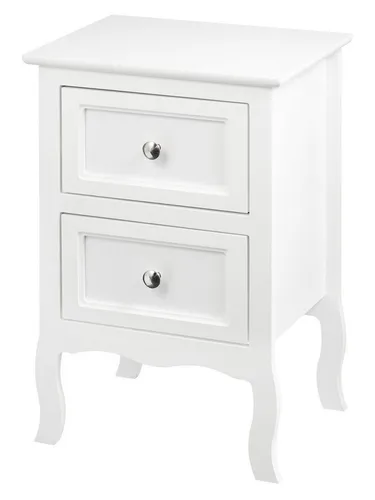 WOLTU Nachttisch mit 2 Schubladen - Eleganter Nachttisch aus MDF in Weiß, bietet reichlich Stauraum und ist ideal für Schlafzimmer und Wohnzimmer. Robuste Konstruktion mit pflegeleichter Oberfläche für einfache Reinigung.