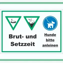 HB-Druck Brut- und Setzzeit Hund anleinen Aufkleber A5 (148x210mm)