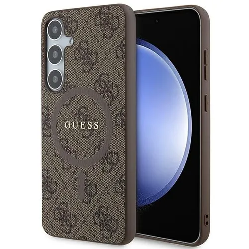 Guess Samsung Galaxy S24 Plus 4G Collection - Stylish Braun MagSafe Case - Taschen & Schutzhüllen - Hochwertiges Hardcover mit Metal Logo, perfekt für den Schutz und Stil Ihres Samsung Galaxy S24 Plus.