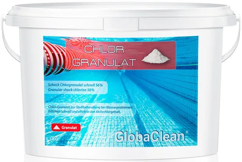 Chlorgranulat für Pool - 3 kg Schockchlorung - Wasserpflegeprodukt zur effektiven Schockchlorung von Schwimmbädern und Whirlpools, sorgt für klares und hygienisches Wasser, hergestellt in Deutschland.