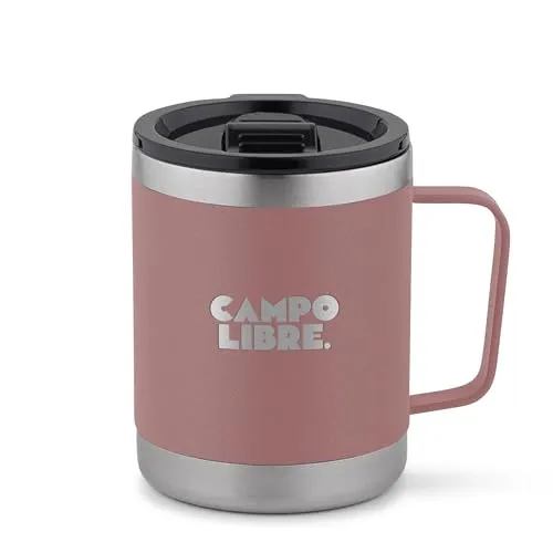 Campo Libre. Tito I Edelstahl Thermotasse 350ml mit verschließbarem Deckel I Thermobecher Kaffee to go I Thermosbecher I Thermobecher mit Henkel Kaffeebecher to go thermo I Thermos Kaffeebecher
