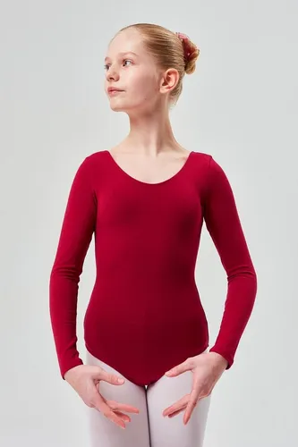 tanzmuster ® Ballettanzug Mädchen Langarm in rot von tanzmuster