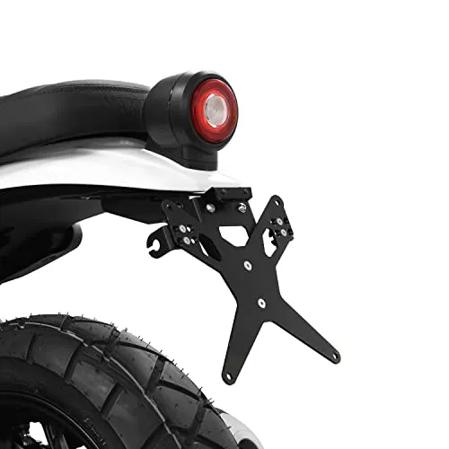 ZIEGER Kennzeichenhalter X-Line für Yamaha XSR125 - Schwarz - Motorradzubehör mit modellspezifischer Adapterplatte und Kennzeichenbeleuchtung, ideal für eine sichere und stilvolle Befestigung.