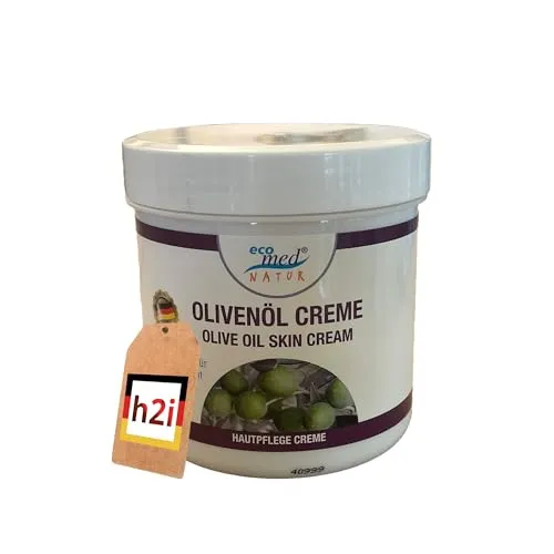 h2i Olivenöl Creme 250 ml – Mit Vitamin E & Ringelblume – Reichhaltige Pflege für Gesicht & Körper – Für trockene & empfindliche Haut – Made in Germany