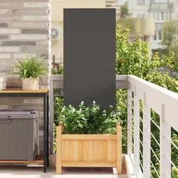 vidaXL Garten Sichtschutz-Leinwand Schwarz 50 x 140 cm – Moderner Raumteiler - Stylischer Sichtschutz für Garten und Terrasse, aus langlebigem, mattem Stahl gefertigt. Einfach zu installieren und sorgt für Privatsphäre in deinem Außenbereich.
