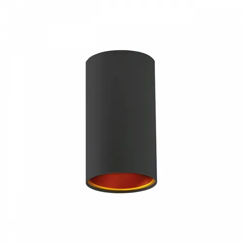 Deckenspots schwarz D-70mm GU10 IP20 Röhre goldenes Auge