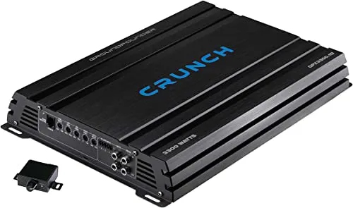 Crunch GPX3300.1D Digital Monoblock Endstufe 3300W - Car-HiFi-Endstufen mit 600W Sinusleistung, Subsonicfilter und Bassanhebung für kraftvollen Sound im Auto.