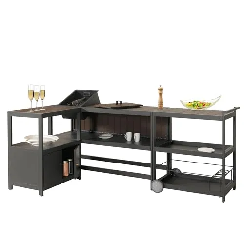 Aluminium Outdoor-Küche 3-teilig HWC-M64