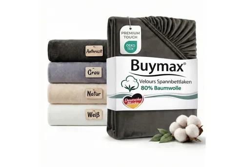 Premium Baumwoll Velours Spannbettlaken 90x200 cm Anthrazit – Samtig Weich mit Cashmere Touch - Luxuriöses Spannbettlaken aus 80% Baumwolle und 20% Polyester. Mit elastischem Rundumgummi für einen faltenfreien Sitz und ideal für Matratzen bis 25 cm Höhe. Pflegeleicht und maschinenwaschbar, sorgt es für zeitlose Eleganz in Ihrem Schlafzimmer.