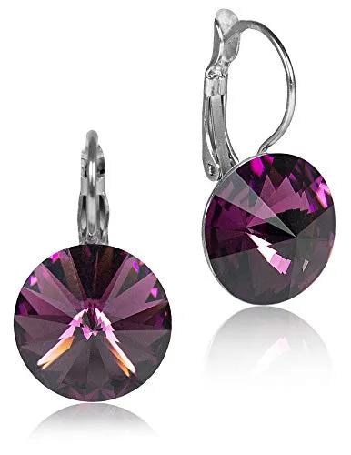 LUISIA Ohrringe Rivoli mit Kristallen von Swarovski in lila von Trachtenland