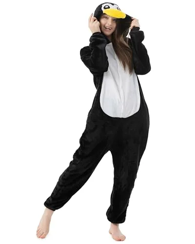 Katara Partyanzug Meerestiere Jumpsuit für Erwachsene S-XL - Kuscheliger Einteiler aus Fleece für Partys oder gemütliche Nächte, ideal für Karneval, Halloween und mehr. Mit Seitentaschen und knuffigen Tiermotiven!