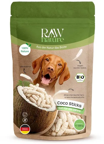 Produktbild Kokos-Sticks Hundesnack 300g, Das Original von RAW Nature
