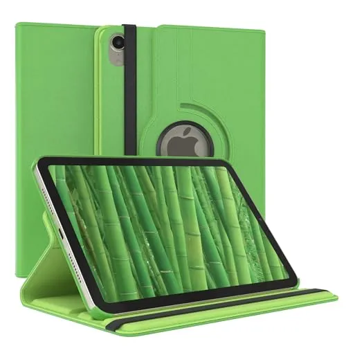 EAZY CASE - Tablet Hülle für iPad iPad mini 7 (2024) Schutzhülle 8,3 Zoll Smart Cover Tablet Case Rotationcase zum Aufstellen Klapphülle 360° drehbar mit Standfunktion Tasche Kunstleder Grün